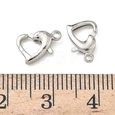 Heart Brass Lobster Claw Clasps KK-H523-06P-1