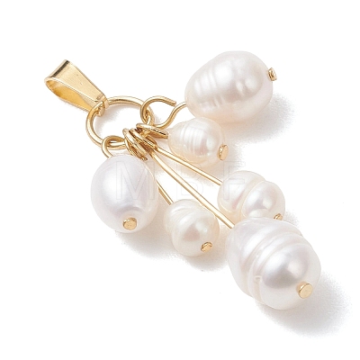 Natural Cultured Freshwater Pearl Pendants PALLOY-JF05150-1