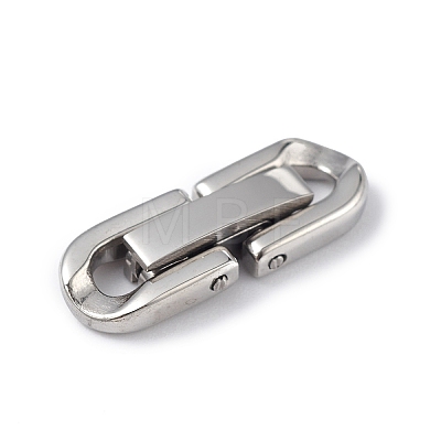 Non-Tarnish 304 Stainless Steel Fold Over Clasps X-STAS-G307-11A-P-1