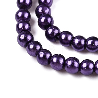 Baking Painted Pearlized Glass Pearl Round Bead Strands HY-Q003-10mm-20-1