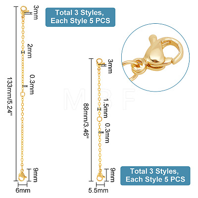   30Pcs 6 Styles Double 304 Stainless Steel Lobster Claw Clasps STAS-PH0004-97-1