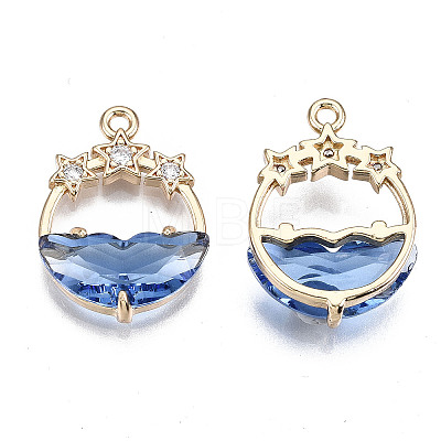 Faceted Transparent Glass Pendants X-GLAA-T020-18A-1