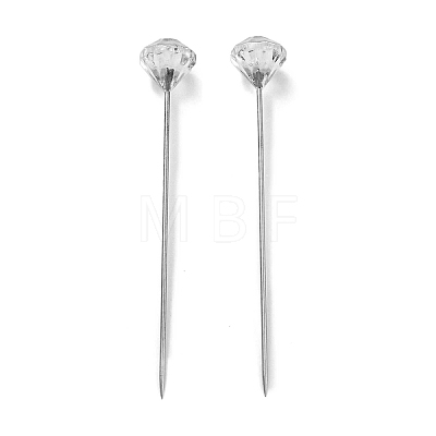 50Pcs Crystal Head Steel Sewing Craft Positioning Needles TOOL-NH0001-03C-1