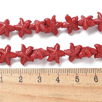 Synthetic Coral Dyed Carved Beads Strands CORA-K009-06A-03-1