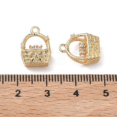 Brass Pave Clear Cubic Zirconia Pendants KK-C168-11G-1
