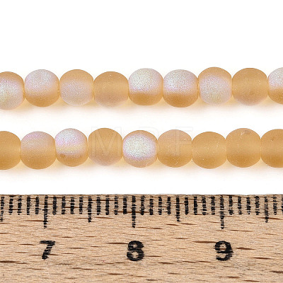 Frosted Transparent Glass Beads Strands GLAA-T032-T4mm-MBB08-1