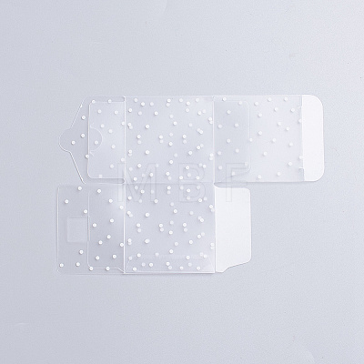 Polka Dot Pattern Transparent PVC Square Favor Box Candy Treat Gift Box CON-WH0070-99A-1