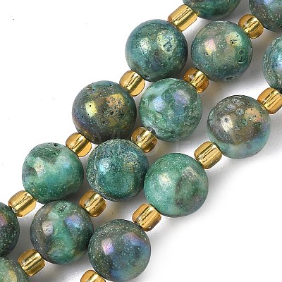 Electroplated Natural Druzy Geode Crystal Beads Strands G-G459-02N-1