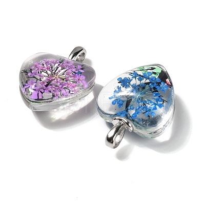 Transparent Glass Pendants GLAA-M048-01A-1