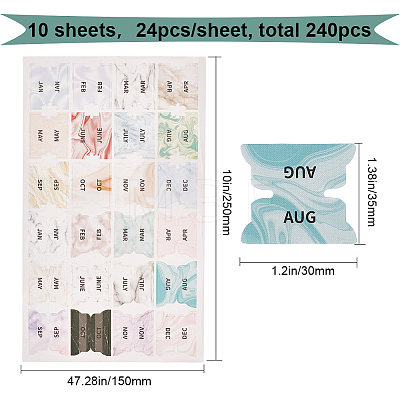 Gradient Color monthly Planner Self-Adhesive Tabs Stickers DIY-WH0308-187B-1
