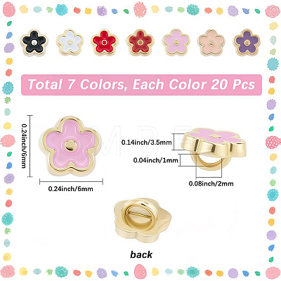 140Pcs 7 Colors Alloy Enamel Buttons FIND-GF0008-29-1