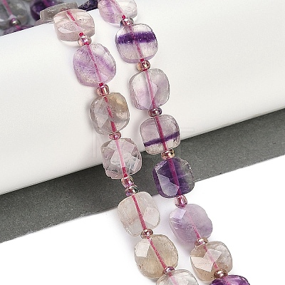 Natural Colorful Fluorite Beads Strands G-G182-H01-02-1