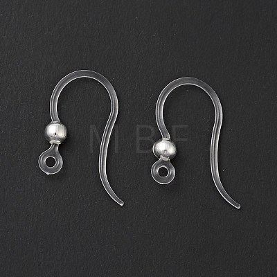 Transparent Resin Earring Hooks RESI-G050-01S-1