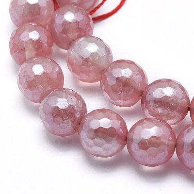 Electroplated Cherry Quartz Glass Beads Strands G-O164-04-10mm-1