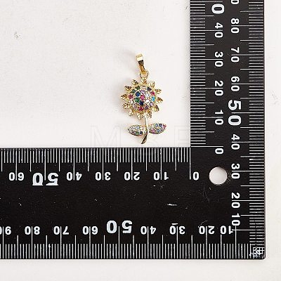 Brass Micro Pave Cubic Zirconia Pendants ZIRC-SZ0003-47-1