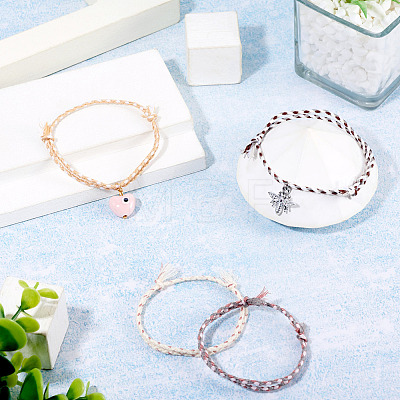 6Pcs 6 Colors Bohemian Cotton Cord Braided Bracelets BJEW-TA0001-28-1