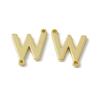 Rack Plating Brass Letter Connector Charms KK-C007-38G-W-1