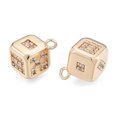 Brass Micro Pave Clear Cubic Zirconia Charms KK-N216-561LG-1