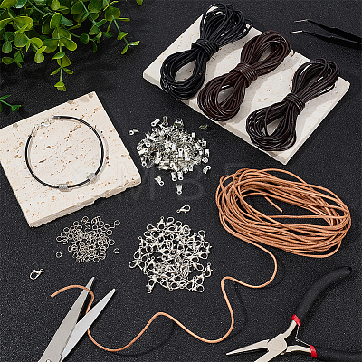 DIY Cowhide Cord Necklaces Bracelets Making Kits DIY-CL0002-45-1
