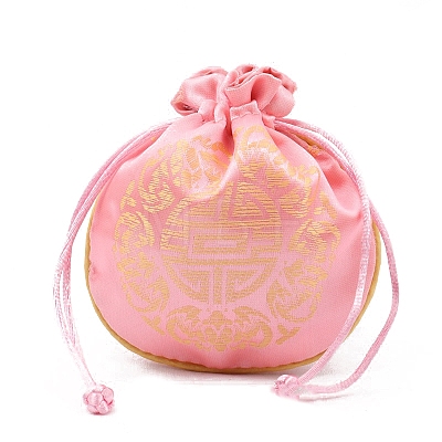 Chinese Style Cloth Pouches Drawstring Bags for Jewelry Storage PW-WG63765-07-1