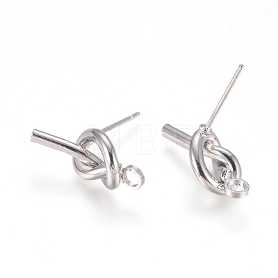 Rack Plating Brass Stud Earring Findings KK-L198-006P-1