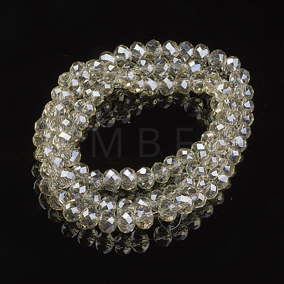 Electroplate Transparent Glass Beads Strands EGLA-A034-T3mm-Y06-1