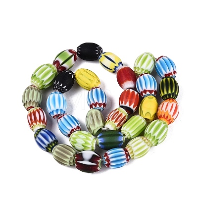 Handmade Millefiori Glass Barrel Beads LA-N002-05-1