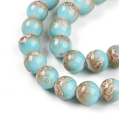 Baking Paint Glass Beads Strands DGLA-N008-10mm-05-1