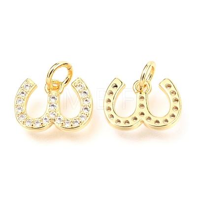 Brass Micro Pave Cubic Zirconia Charms ZIRC-O037-22G-1