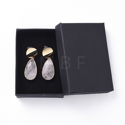 Natural Rose Quartz Dangle Earrings EJEW-JE03522-3-1