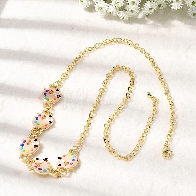 Brass Enamel Pendant Necklaces NJEW-B157-07G-02-1