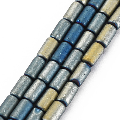Electroplate Frosted Glass Beads Strands EGLA-T008-026-1