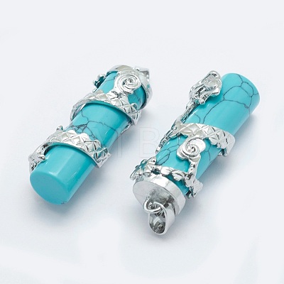 Synthetic Turquoise Pendants G-O163-E17-1