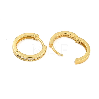 Rack Plating Round Ring Brass Micro Pave Clear Cubic Zirconia Hoop Earrings KK-F876-33G-1