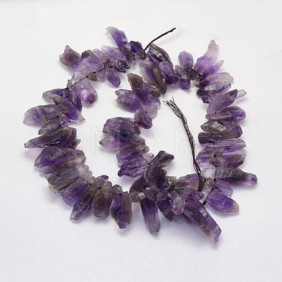 Rough Raw Natural Amethyst Beads Strands G-K202-18-1