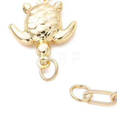 304 Stainless Steel Turtle Link Chain and Brass Paperclip Chain Bracelet Making AJEW-JB01591-1