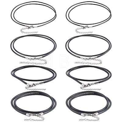 10Pcs 4 Styles Round Leather Cord Necklaces Making MAK-CL0001-06A-1