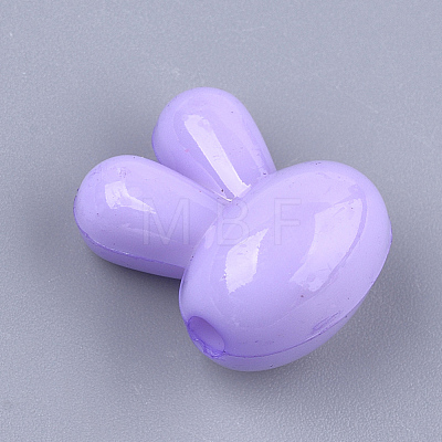 Opaque Solid Color Bunny Acrylic Beads X-MACR-T030-14-1