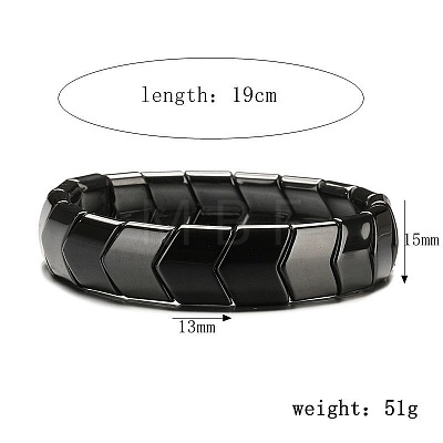 Synthetic Non-magnetic Hematite Beads Stretch Bracelets for Men PZ7053-3-1