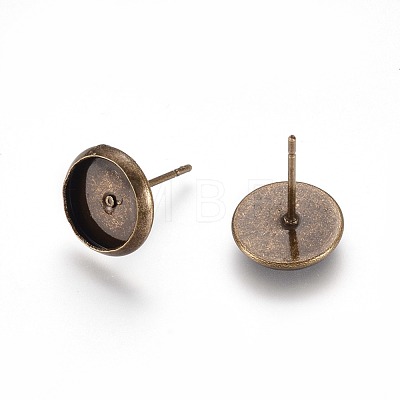 Brass Stud Earring Settings IFIN-Q006-AB-1