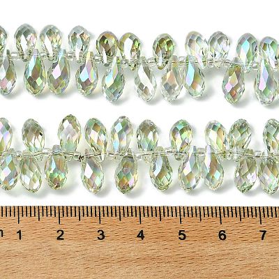 Transparent Electroplate Glass Beads Strands GLAA-K064-07A-HR02-1