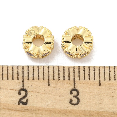 Brass Micro Pave CLear Cubic Zirconia Beads KK-Z044-06A-1
