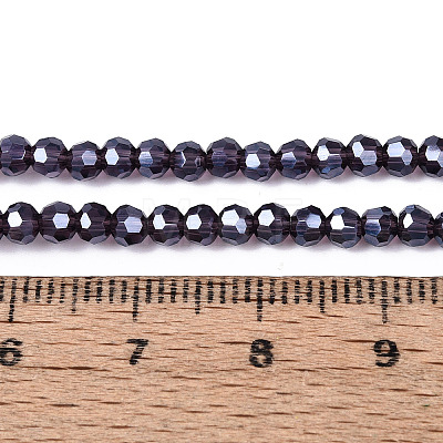 Electroplate Transparent Glass Beads Strands EGLA-A035-T3mm-A15-1