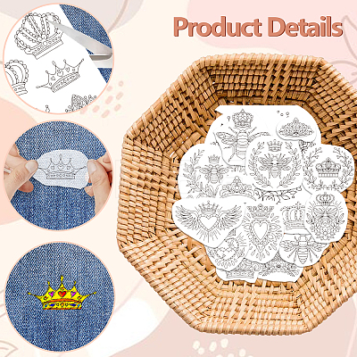 4 Sheets 11.6x8.2 Inch Stick and Stitch Embroidery Patterns DIY-WH0455-157-1