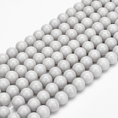 Eco-Friendly Round Baking Paint Glass Beads Strands HY-A003-6mm-RV43-1