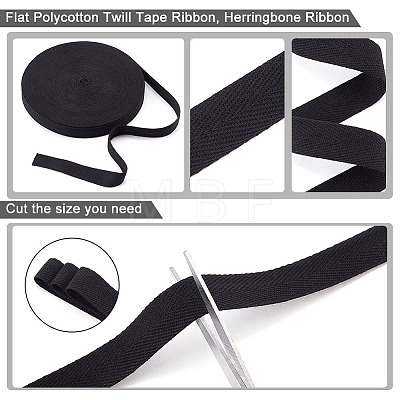 Flat Polycotton Twill Tape Ribbon OCOR-WH0066-92E-03-1