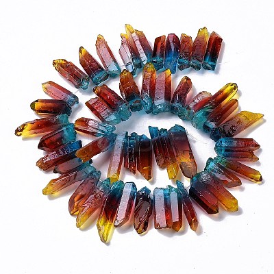 Natural Quartz Crystal Dyed Beads Strands G-I345-02E-1