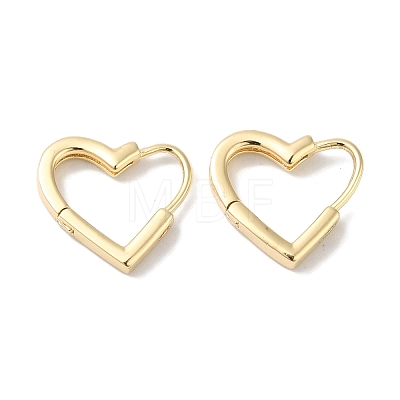 Heart Brass Hoop Earrings for Women EJEW-U008-04G-1