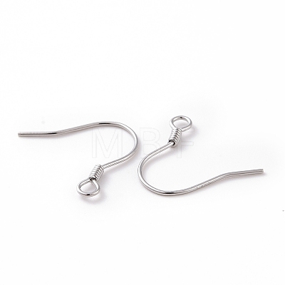 Rhodium Plated 925 Sterling Silver Earring Hooks STER-D035-22P-1