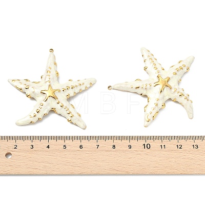Ocean 304 Stainless Steel Enamel Big Pendants X-STAS-T076-08C-02G-1